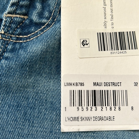 NWT FRAME Men’s L'homme Skinny Fit Jeans Size: 32 Color:
Maui Destruct - Picture 8 of 8